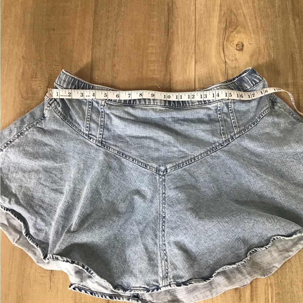 Aerie skirt size XL blue denim Find Happy Everywhere circle skater Pull On - Picture 4 of 5